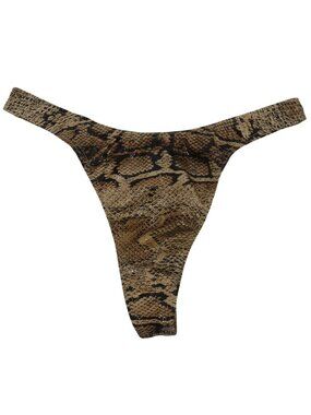 NEW Carabella Women 3 Shiny Python Snake Thong Bikini Bottoms Swimwear Y2K VTG
